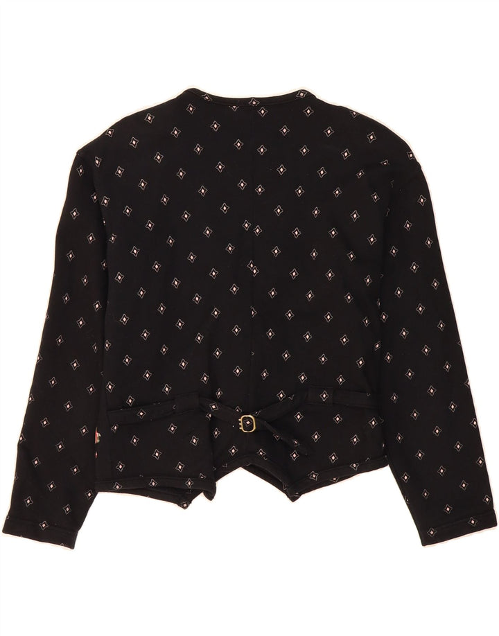 VINTAGE Womens Bolero Top IT 44 Medium Black Floral Cotton Vintage Vintage and Second-Hand Vintage from Messina Hembry 