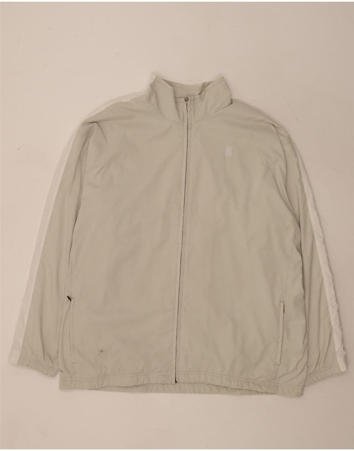 Nike Mens Tracksuit Top Jacket UK 47/48 2XL Beige Colourblock Polyester