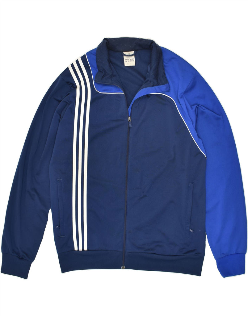 ADIDAS Mens Tracksuit Top Jacket UK 44/46 Large Blue Colourblock Polyester | Vintage Adidas | Thrift | Second-Hand Adidas | Used Clothing | Messina Hembry 