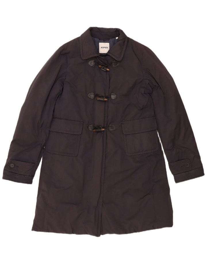 Aspesi Womens Duffle Coat UK 16 Large Navy Blue Polyester