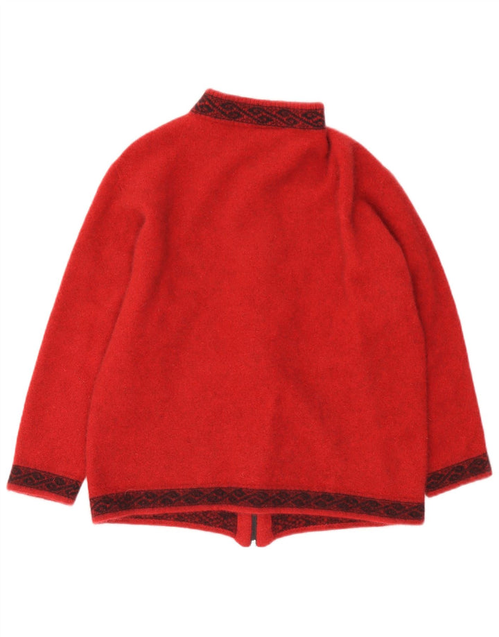 Lothlorian  Womens Cardigan Sweater UK 18 XL Red Geometric