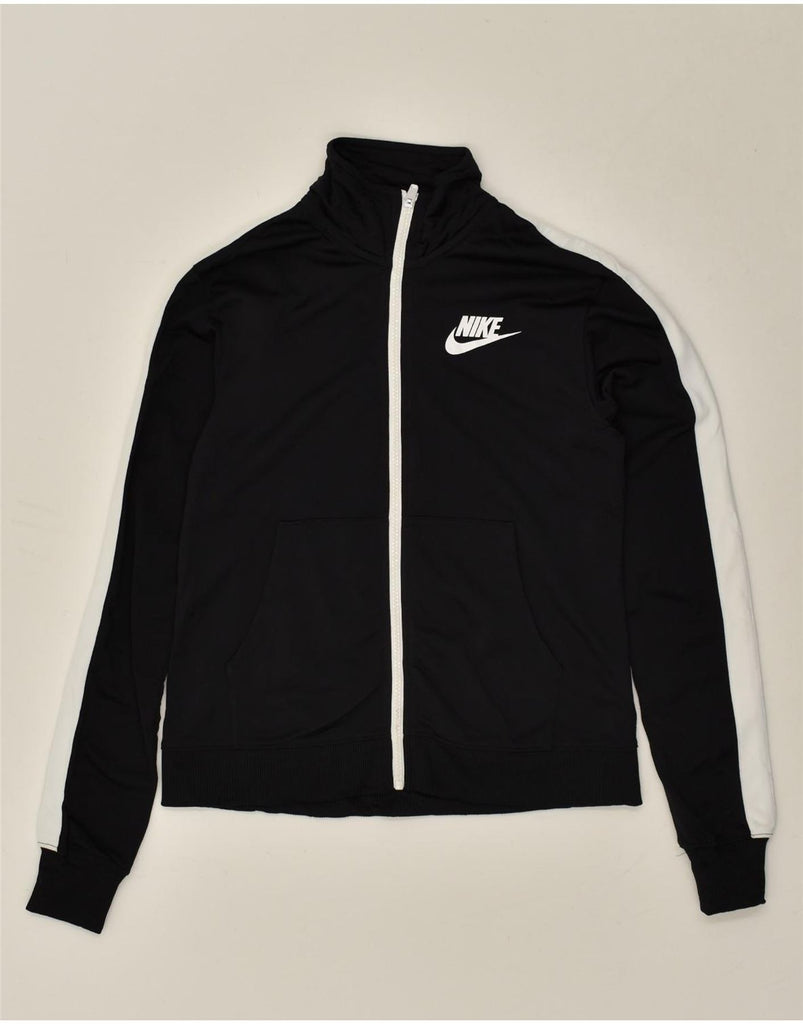 NIKE Mens Graphic Tracksuit Top Jacket XS Black Colourblock Polyester | Vintage Nike | Thrift | Second-Hand Nike | Used Clothing | Messina Hembry 