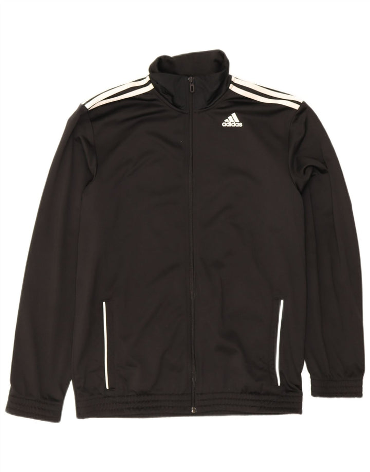 Adidas Mens Tracksuit Top Jacket UK 42/44 Large Black Polyester