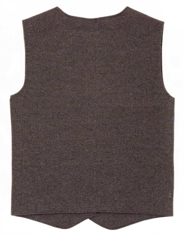 Zara Womens Knit Waistcoat UK 12 Medium Grey Polyester