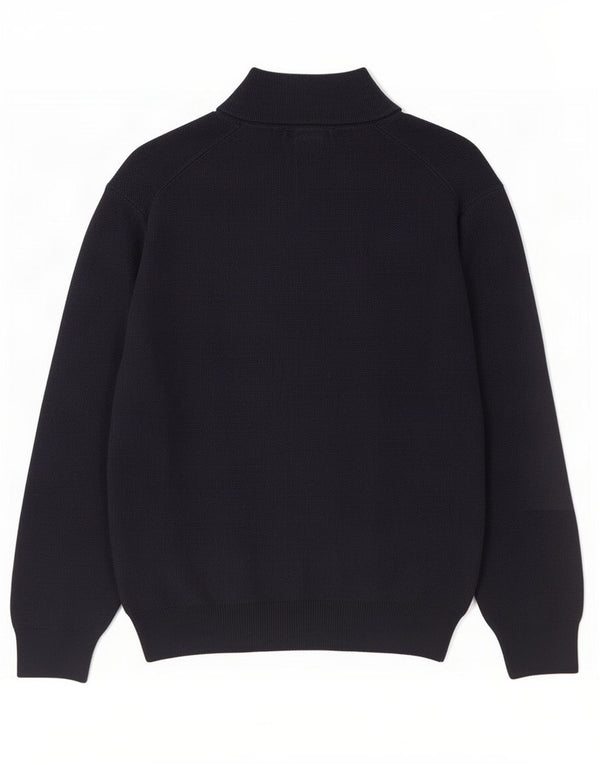 Polo Ralph Lauren Mens Zip Neck Jumper Sweater Large Navy Blue Cotton
