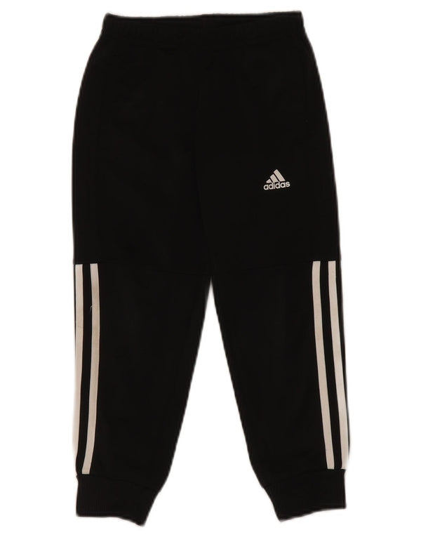 ADIDAS Boys Tracksuit Trousers Joggers 4-5 Years  Black Polyester