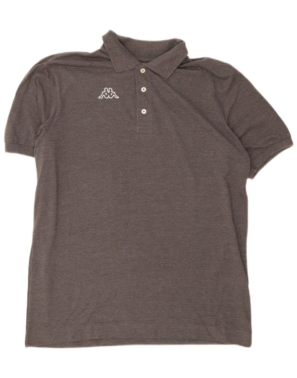Kappa Mens Graphic Polo Shirt XL Grey Cotton