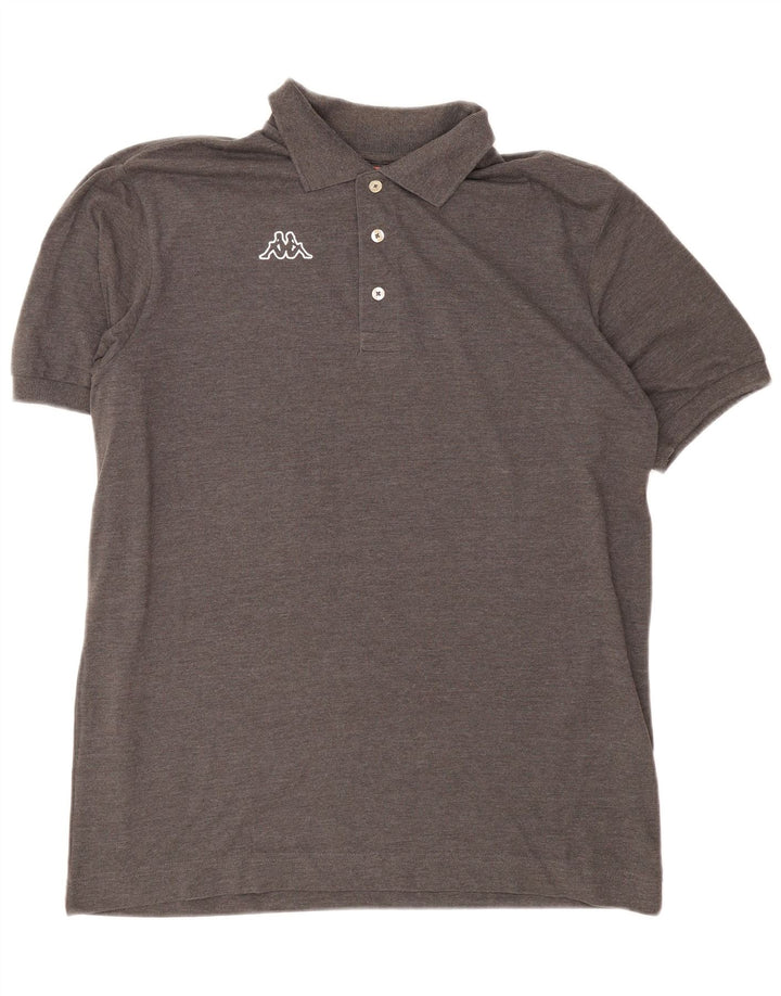 Kappa Mens Graphic Polo Shirt XL Grey Cotton