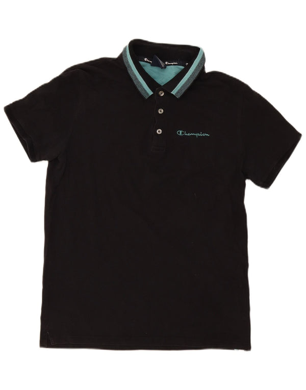 Champion Mens Polo Shirt Medium Black Striped