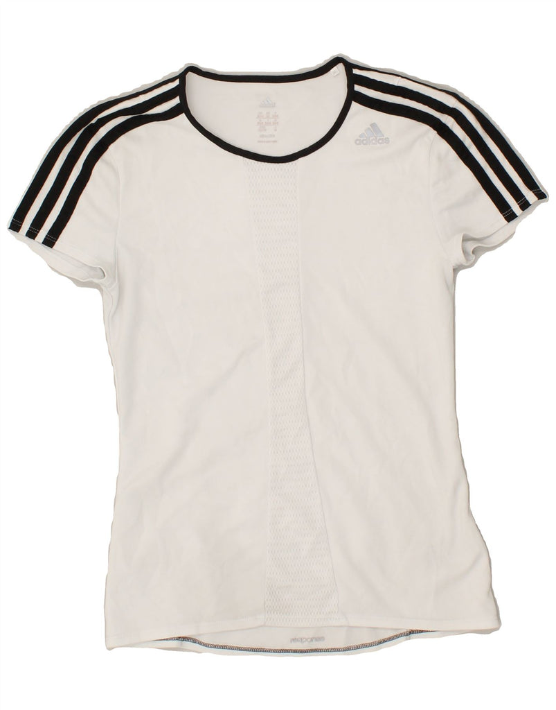 ADIDAS Womens Climalite T-Shirt Top UK 4/6 XS White Polyester | Vintage Adidas | Thrift | Second-Hand Adidas | Used Clothing | Messina Hembry 