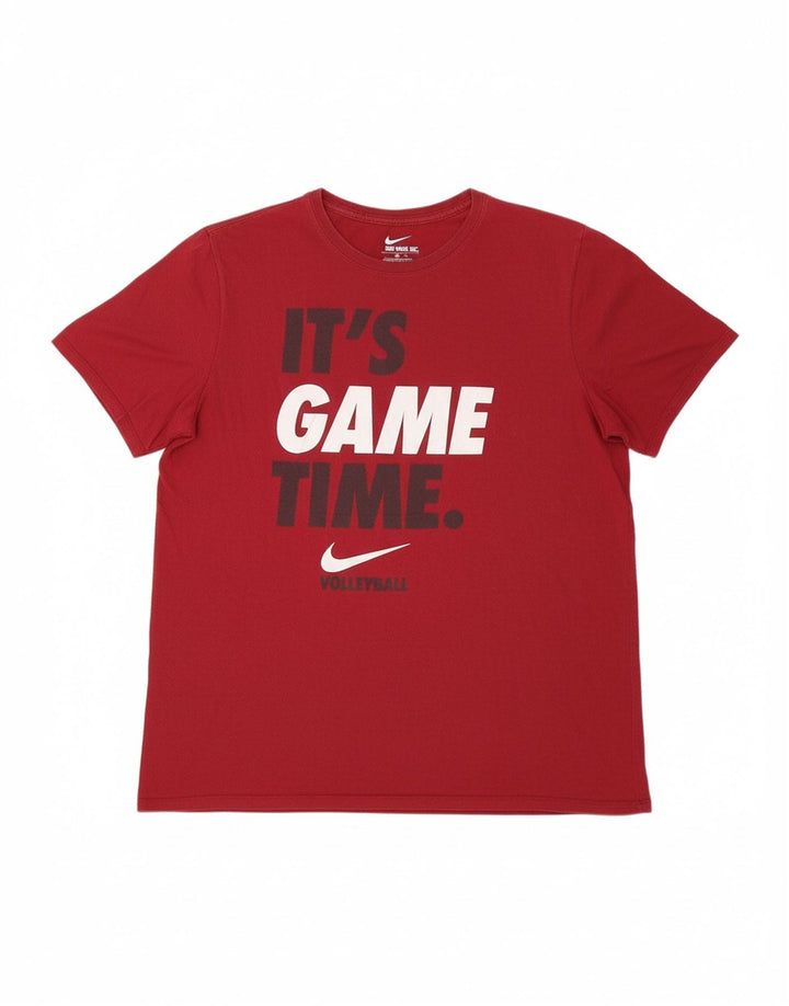 NIKE Mens Graphic T-Shirt Top XL Burgundy