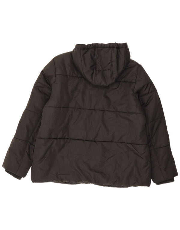 John Lewis Womens Hooded Padded Jacket UK 16 Large Black Polyester
