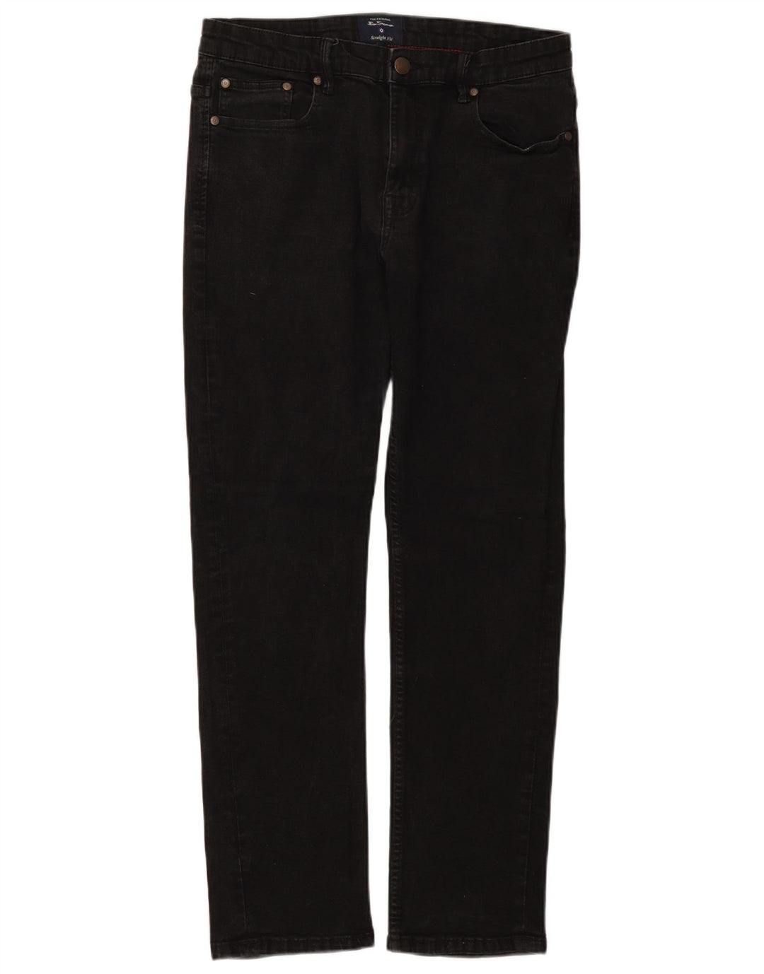 Ben Sherman Mens Straight Jeans W34 L30 Black Cotton