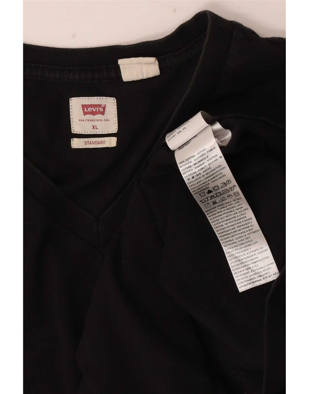 Levi's Mens Standard Fit T-Shirt Top XL Black Cotton