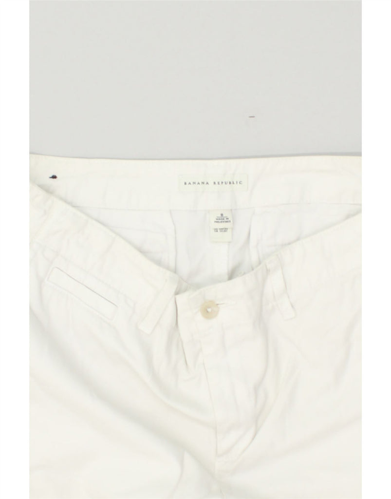 BANANA REPUBLIC Womens Chino Shorts US 8 Medium W32 White Cotton | Vintage Banana Republic | Thrift | Second-Hand Banana Republic | Used Clothing | Messina Hembry 
