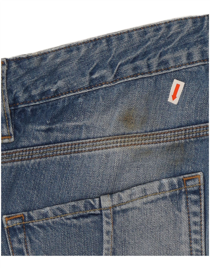 Guess Mens Distressed Straight Jeans W31 L34 Blue Cotton