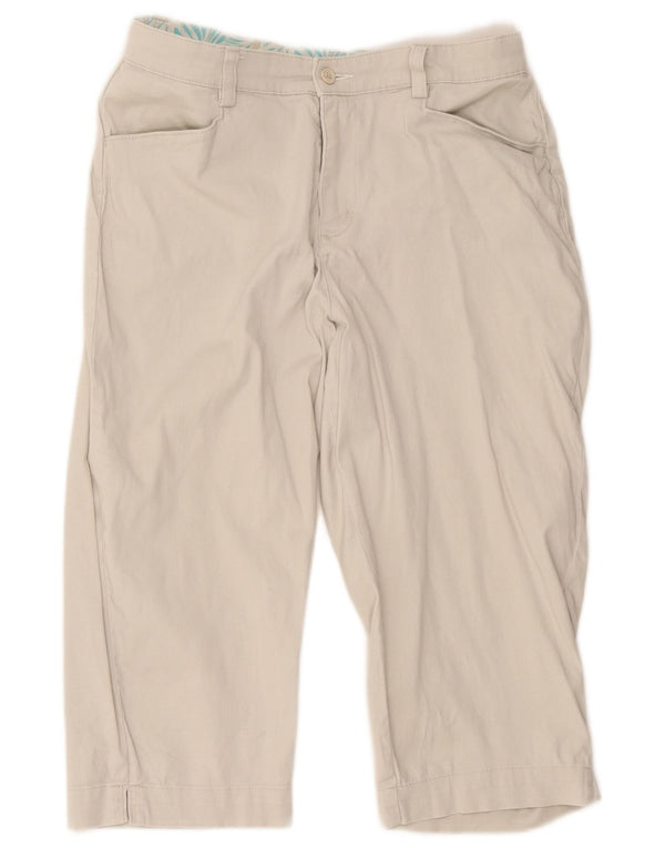 Lee Womens Straight Capri Trousers US 10 Large W32 L19 Beige Cotton