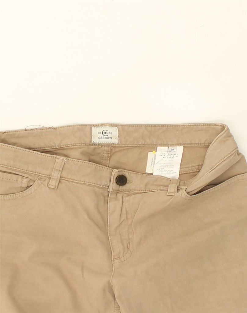 CERRUTI 1881 Womens Straight Casual Trousers W29 L29  Beige Cotton | Vintage Cerruti 1881 | Thrift | Second-Hand Cerruti 1881 | Used Clothing | Messina Hembry 