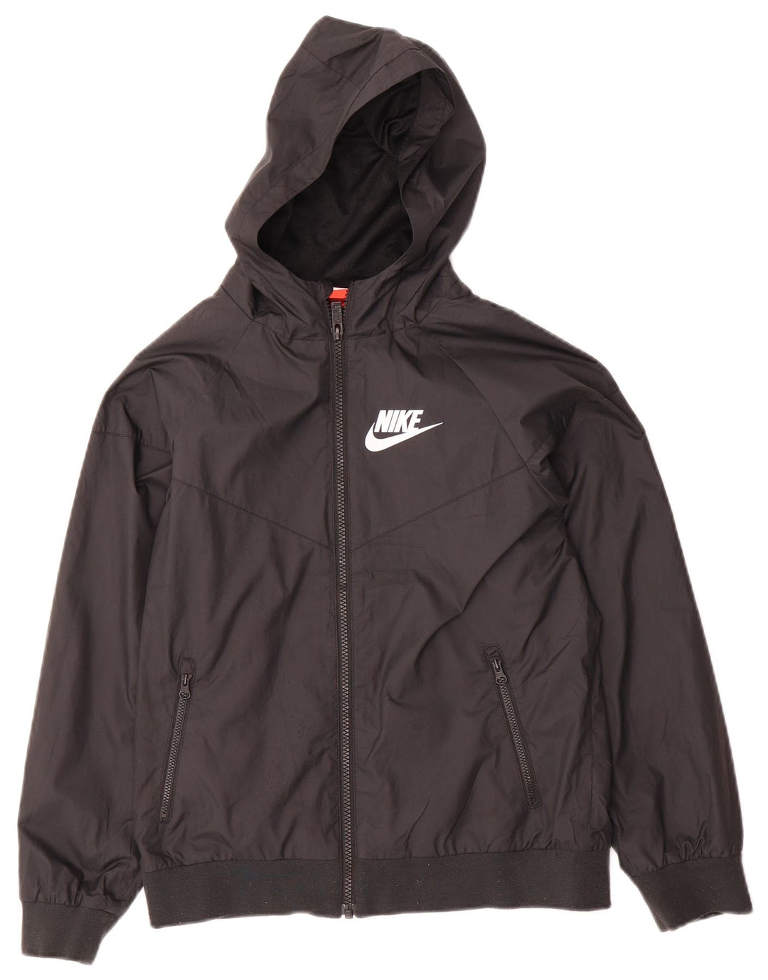Nike Womens Hooded Rain Jacket UK 12 Medium Black Polyester
