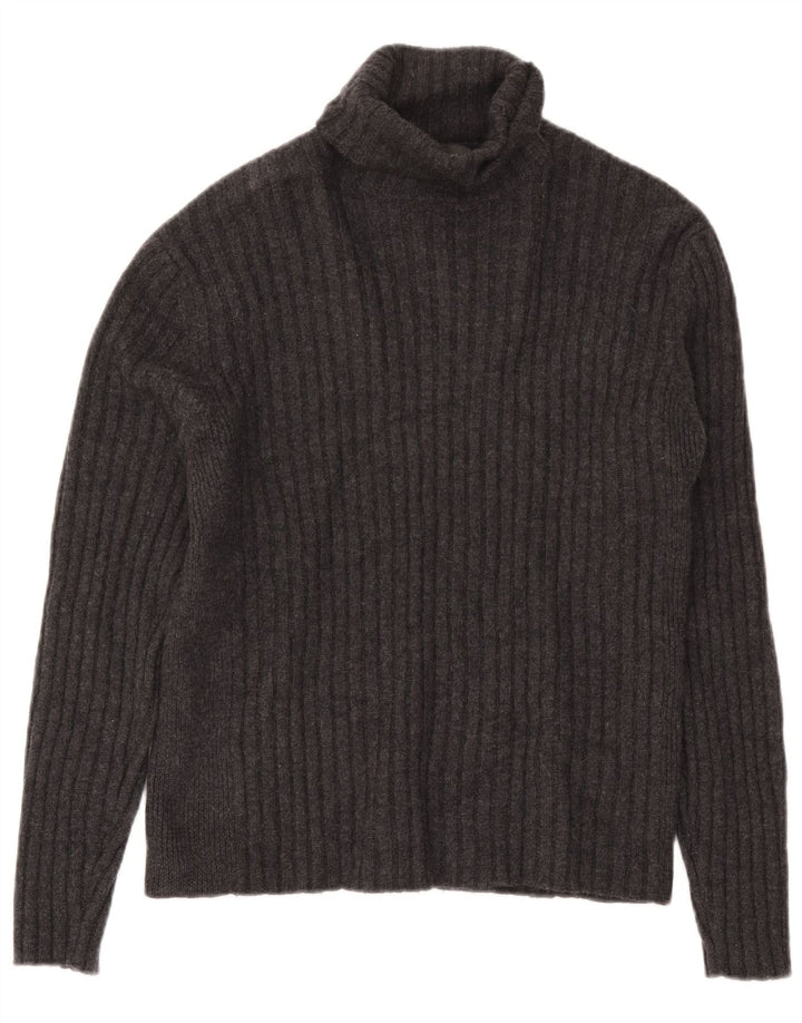 Banana Republic Mens Roll Neck Jumper Sweater Large Grey Wool