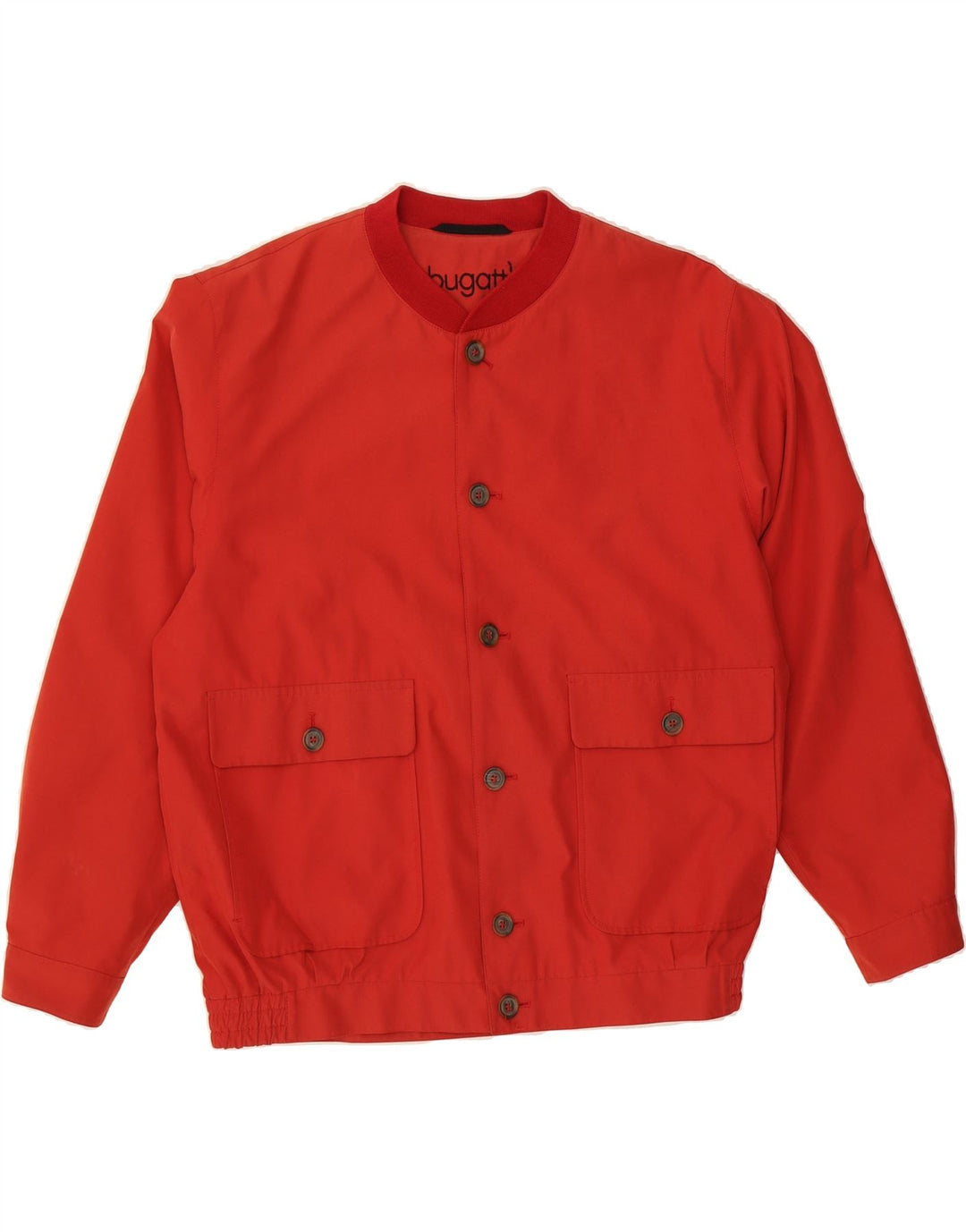 BUGATTI Mens Bomber Jacket IT 50 Large Red Polyester Vintage Bugatti and Second-Hand Bugatti from Messina Hembry 