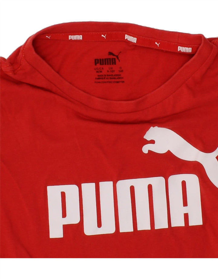 PUMA Boys Graphic T-Shirt Top 9-10 Years Red Cotton Vintage Puma and Second-Hand Puma from Messina Hembry 