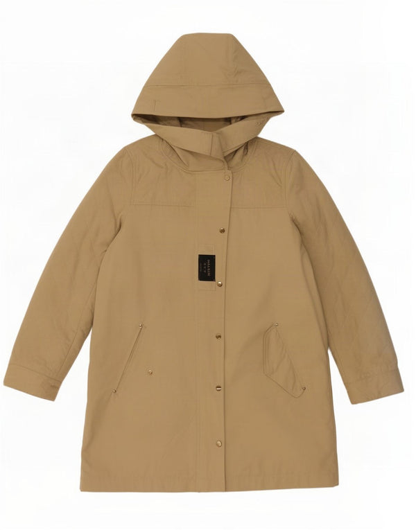 Zara Womens Hooded Raincoat UK 14 Medium Khaki Polyester