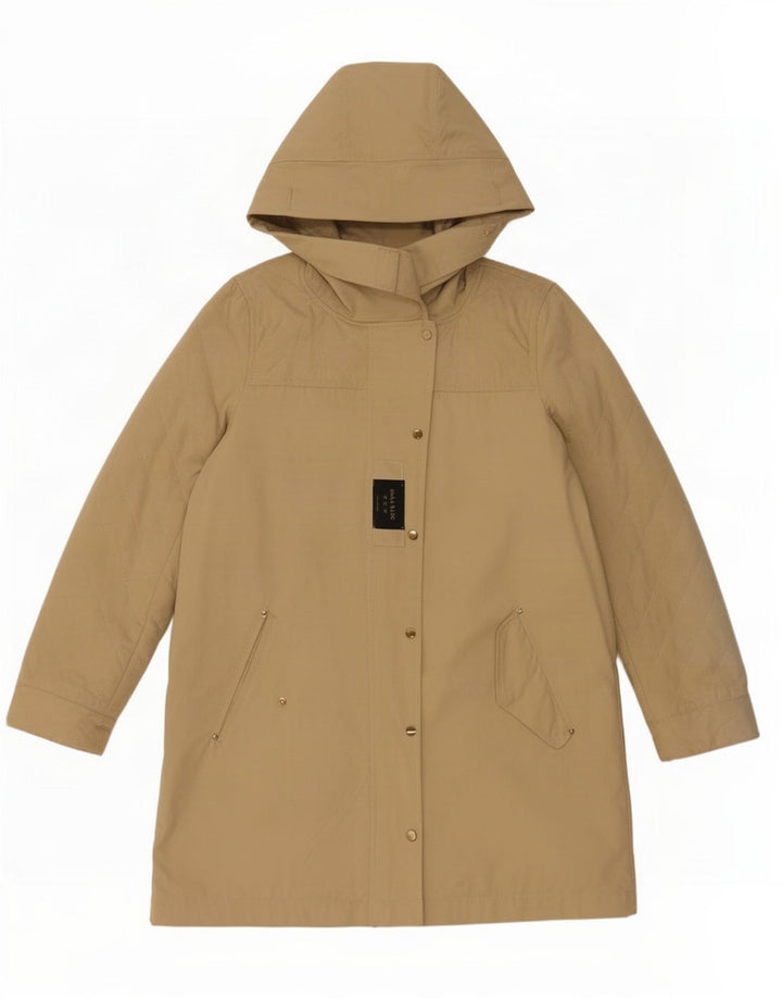 Zara Womens Hooded Raincoat UK 14 Medium Khaki Polyester