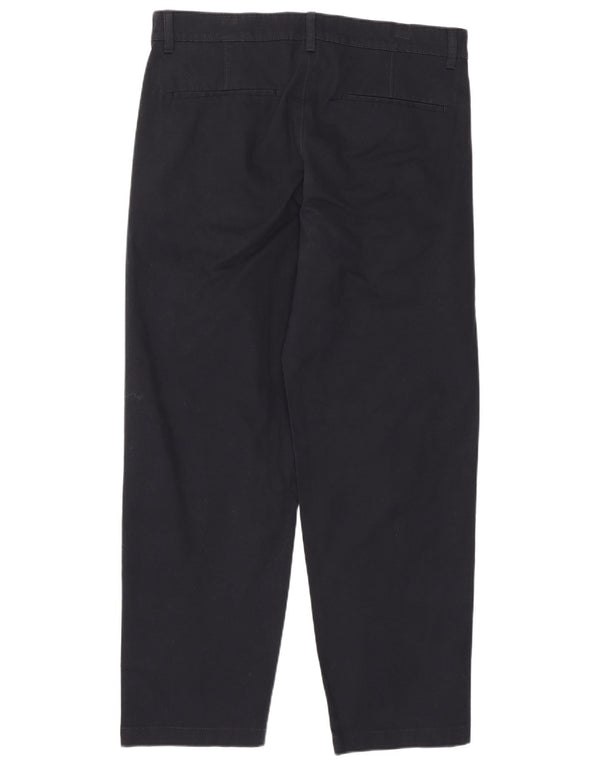 Marks & Spencer Mens Pegged Chino Trousers Medium W34 L29 Navy Blue
