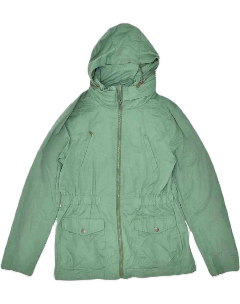 FAT FACE Womens Hooded Utility Jacket UK 12 Medium Green Polyester | Vintage | Thrift | Second-Hand | Used Clothing | Messina Hembry 