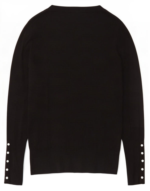 Zara Womens Cardigan Sweater UK 16 Large Black Rayon