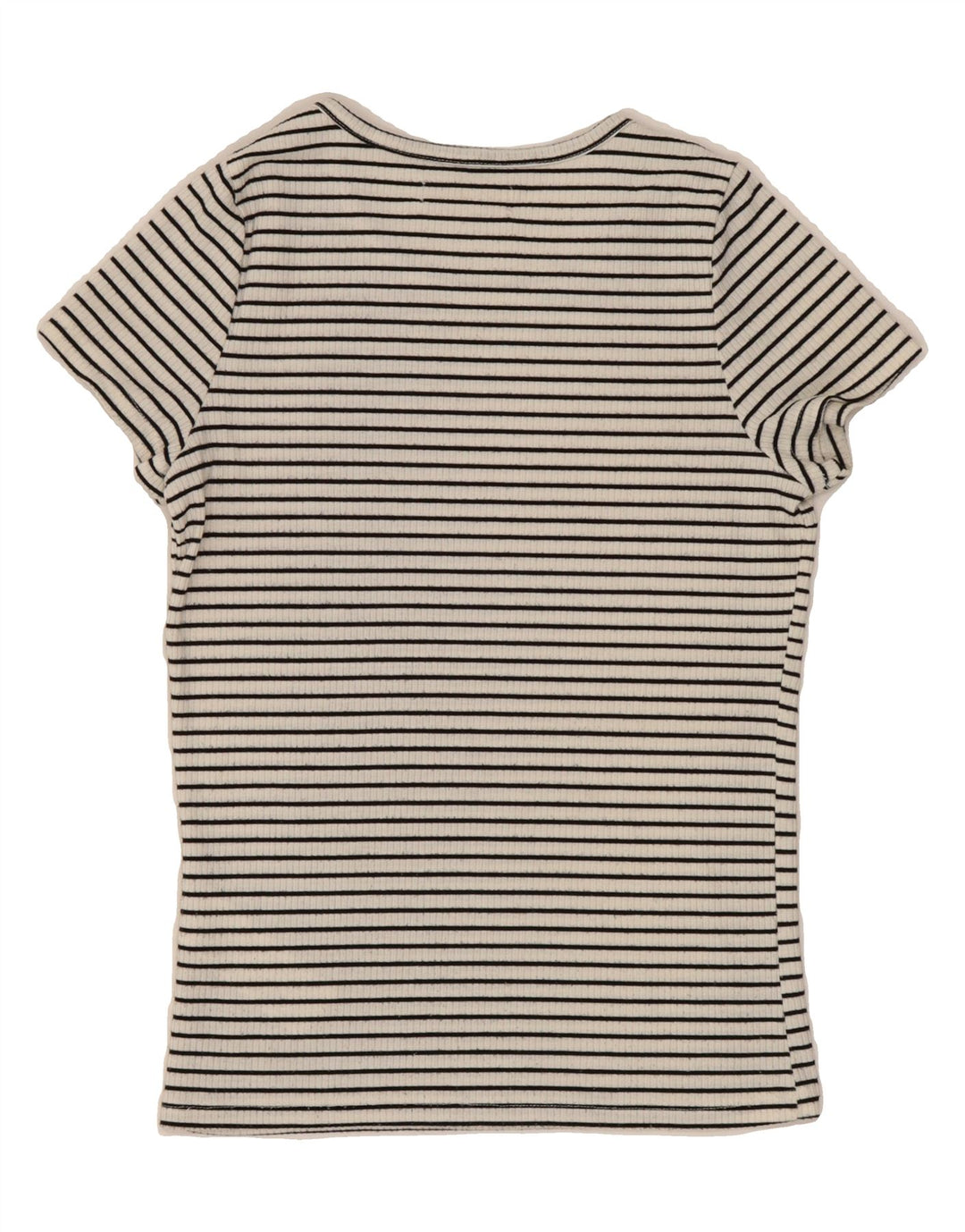 HOLLISTER Womens T-Shirt Top UK 14 Large White Striped Polyester Vintage Hollister and Second-Hand Hollister from Messina Hembry 