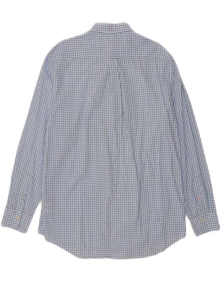 Gant Mens Regular Fit Shirt Size 45/46 18 2XL Blue Gingham Cotton