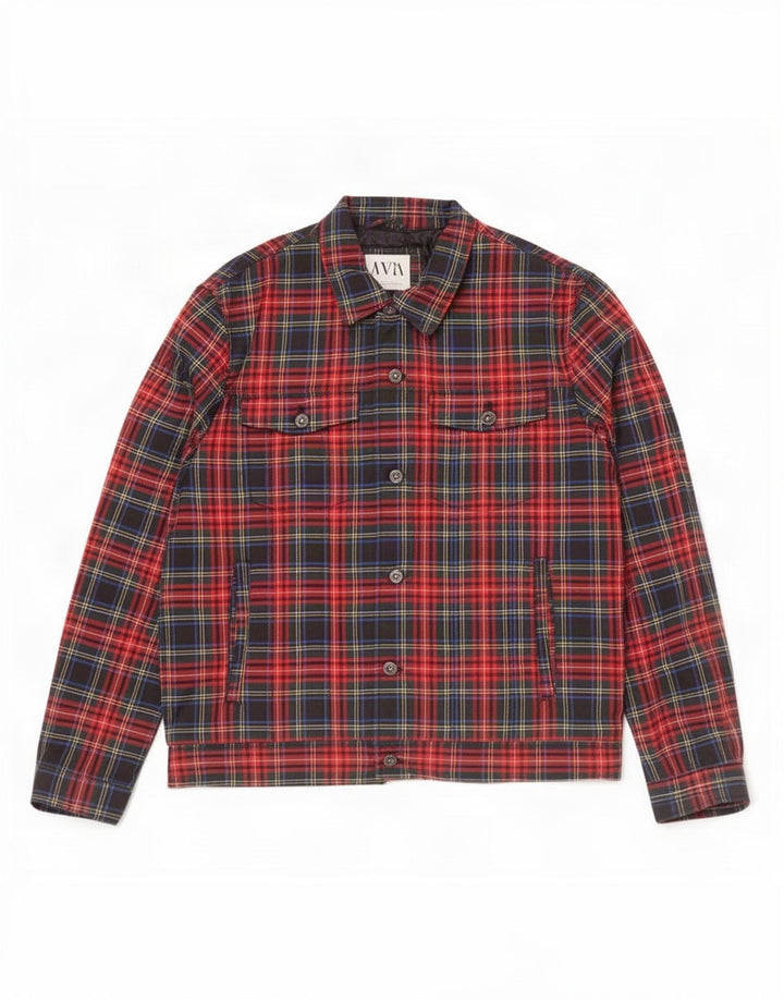 Zara Mens Bomber Jacket UK 40 Large Multicoloured Plaid Polyester