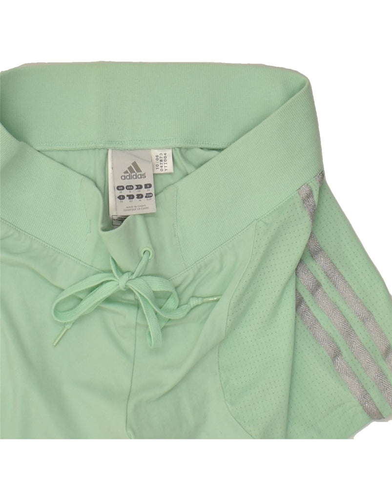 ADIDAS Womens Sport Shorts UK 10 Small Green Vintage Adidas and Second-Hand Adidas from Messina Hembry 