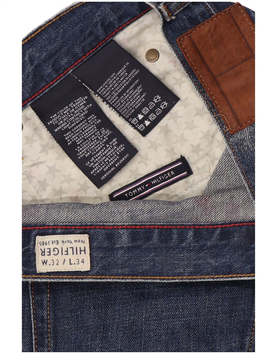 Tommy Hilfiger Mens Straight Jeans  W32 L34 Blue Cotton