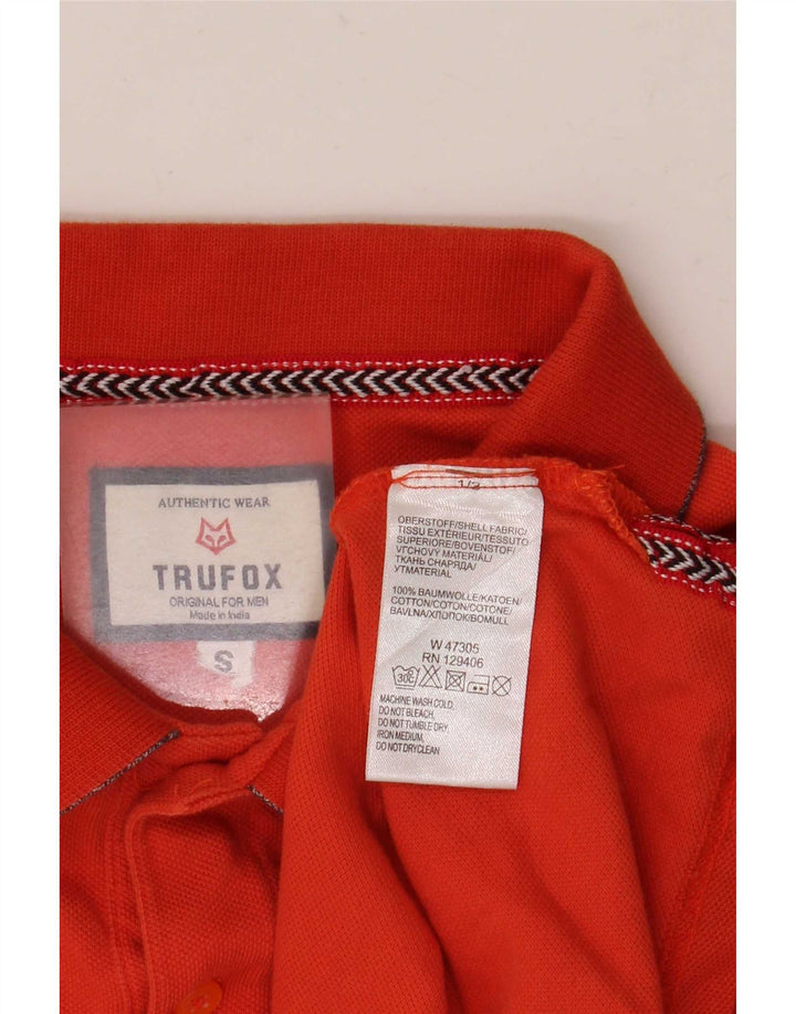 Vintage Mens Polo Shirt Small Orange Cotton
