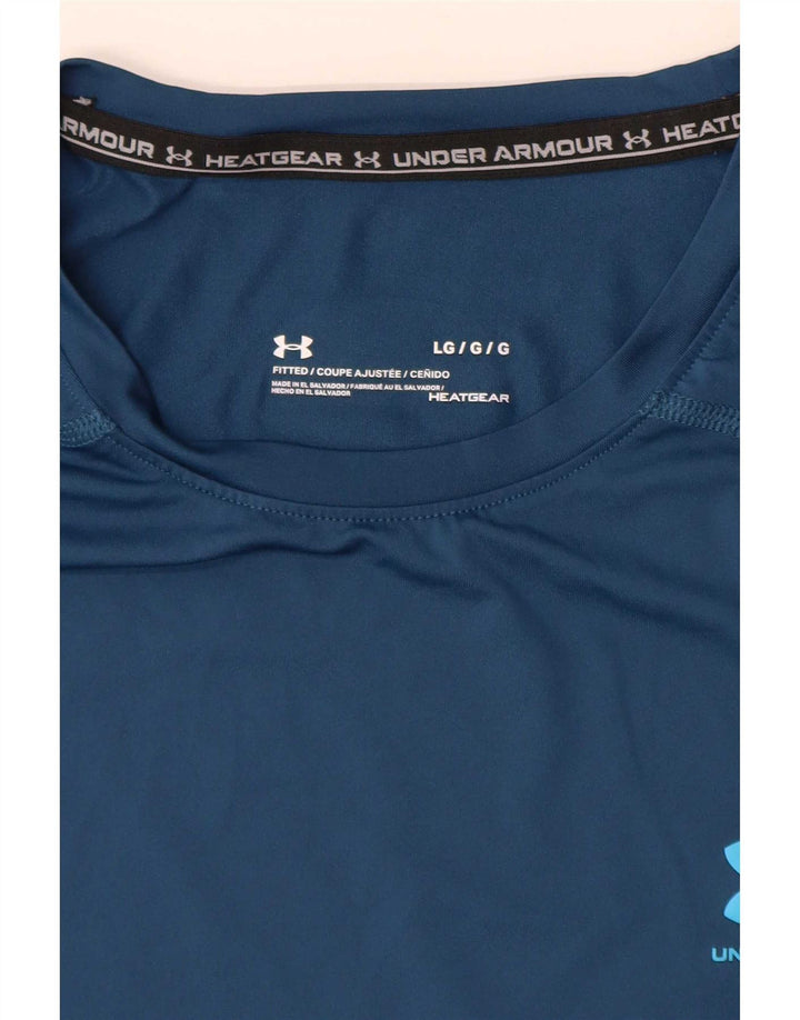 Under Armour Mens Heat Gear T-Shirt Top Large Blue