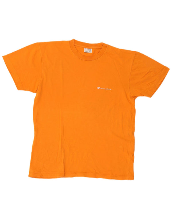 Champion Mens T-Shirt Top Large Orange Cotton