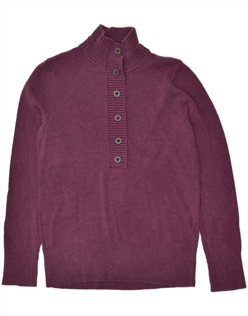 EDDIE BAUER Womens Button Neck Jumper Sweater UK 14 Medium Purple Cotton | Vintage Eddie Bauer | Thrift | Second-Hand Eddie Bauer | Used Clothing | Messina Hembry 