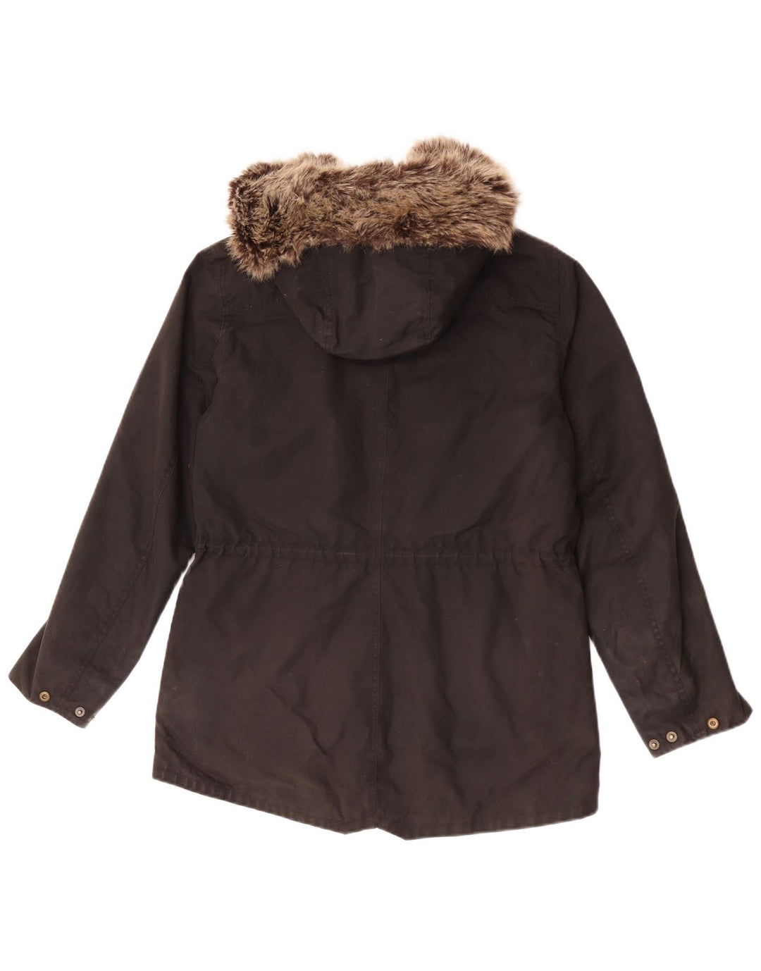 Barbour Womens Hooded Waxed Cotton Jacket UK 12 Medium Black