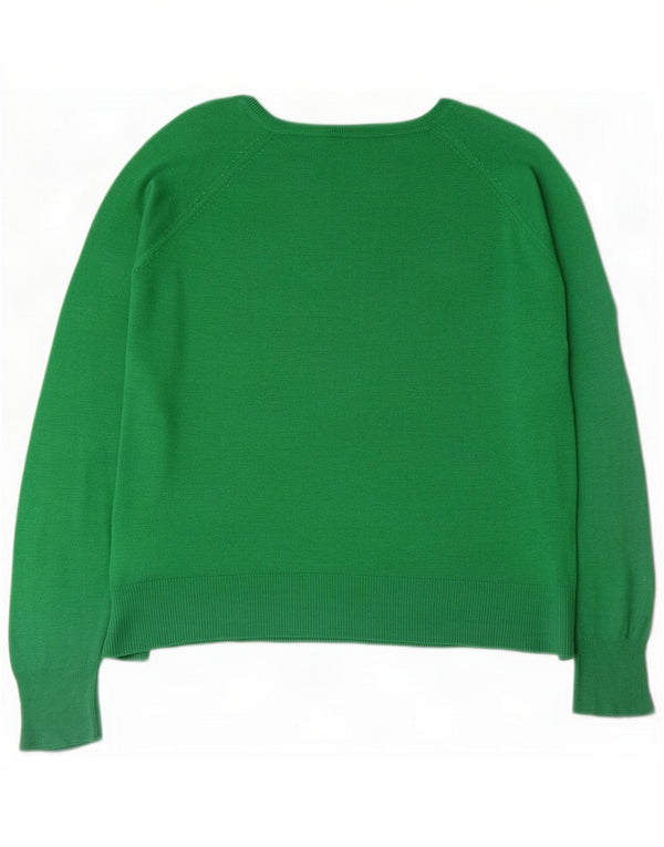 Zara Womens Boat Neck Jumper Sweater UK 14 Medium Green Viscose