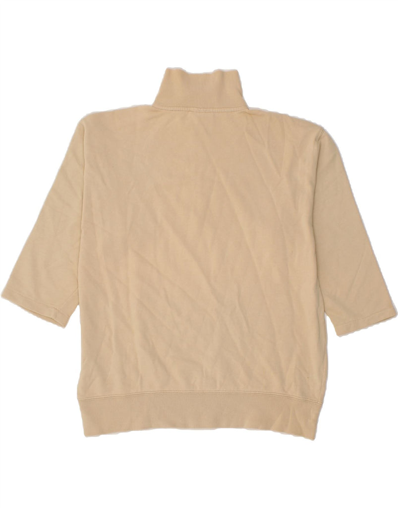 ASICS Mens 3/4 Sleeve Zip Neck Sweatshirt Jumper Large Beige Cotton Vintage Asics and Second-Hand Asics from Messina Hembry 