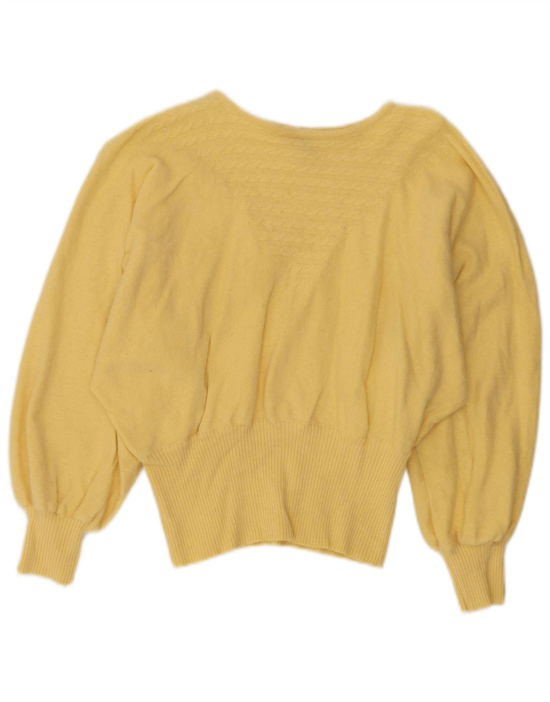 Andre Maurice Womens Batwing Boat Neck Jumper Sweater UK 14 Medium Yellow