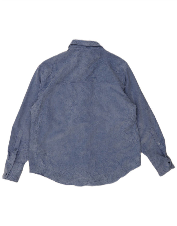 Zara Womens Fleece Shirt UK 14 Medium Blue Tie Dye Polyester