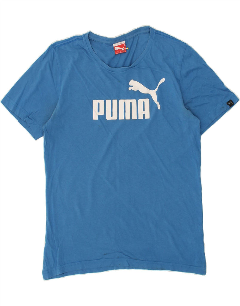 PUMA Mens Graphic T-Shirt Top XS Blue Cotton | Vintage Puma | Thrift | Second-Hand Puma | Used Clothing | Messina Hembry 