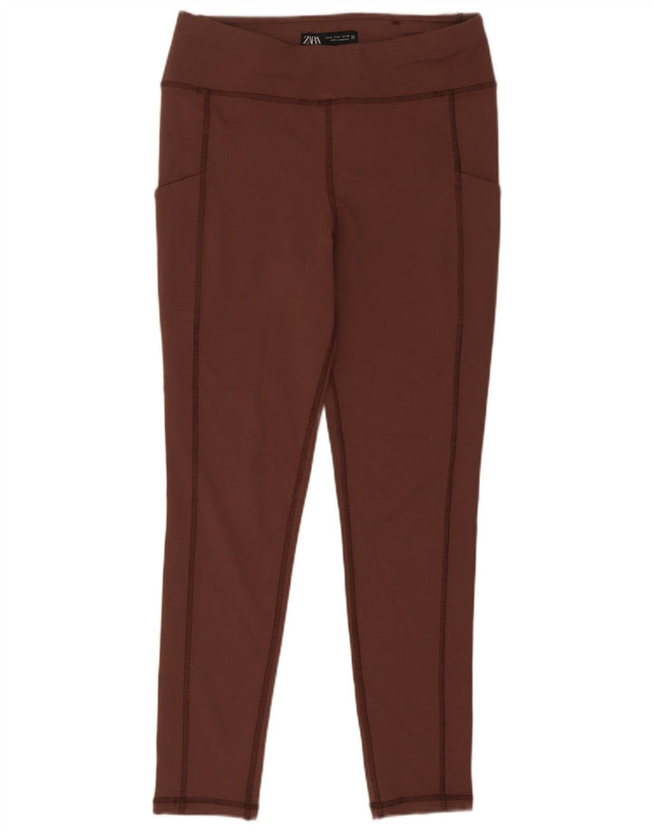 Zara Womens Leggings Medium W28 L29 Brown Viscose