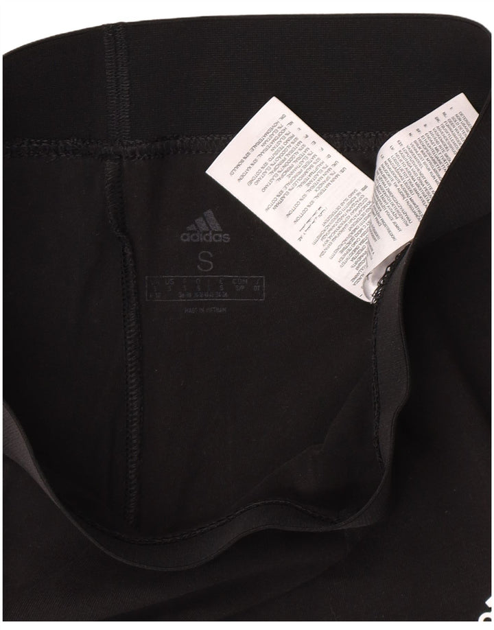 Adidas Womens Leggings UK 8/10 Small Black Cotton