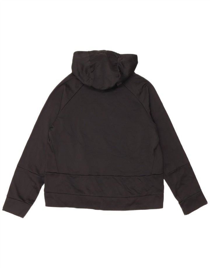 NIKE Boys Dri Fit Graphic Hoodie Jumper 13-14 Years XL Black Polyester