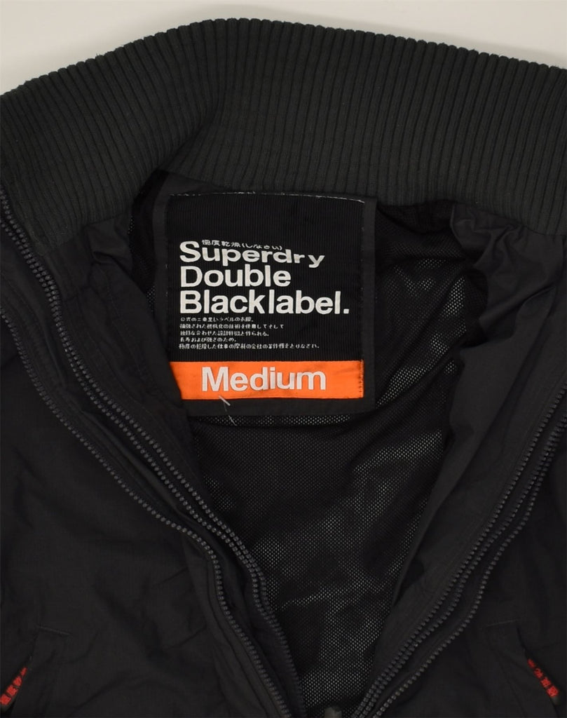 SUPERDRY Womens Windbreaker Jacket UK 12 Medium Black Nylon | Vintage Superdry | Thrift | Second-Hand Superdry | Used Clothing | Messina Hembry 